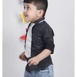 Polka Tots Full Sleeves Abstract Printed Shirt - Black image 5