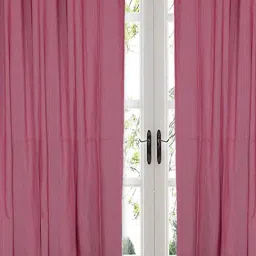 Saral Home Chawla Pink 7 ft. Eyelet Door Curtains - Set of 2 image 2