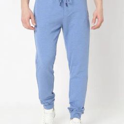 UnderJeans by Spykar Blue Melange Regular Fit Lounge Pants-picture-33