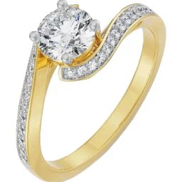 Emori 14k Yellow Gold & Diamond Esther Solitaire Twisted Ring-picture-17