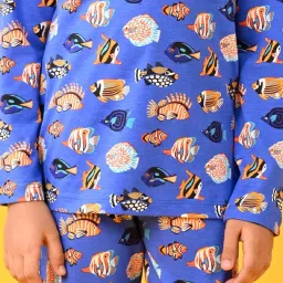 Anthrilo Boys Blue Printed Full Sleeves Night Suits image 5