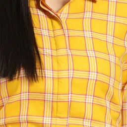 Hancock Yellow Cotton Checks Shirt image 5
