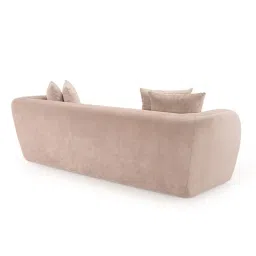 Durian Modern Ashen Fabric 3 Seater Sofas with 4 Throws Cushions image 5