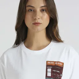 Pepe Jeans White Cotton Printed T-Shirt image 5