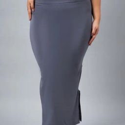 Secrets By ZeroKaata Grey Plain Saree Shapewear-picture-32