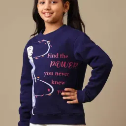 Kidsville Girls Blue Printed Sweatshirt image 3