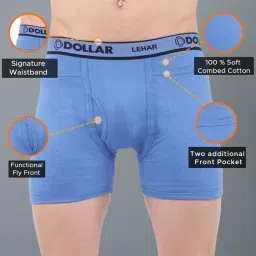 Dollar Lehar Assorted Cotton Regular Fit Trunks - Pack Of 10 image 5