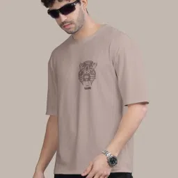 Bullmer Lavender & Black Cotton Oversized Fit Printed T-Shirt - Pack Of 2 image 5