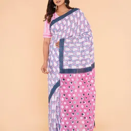 shivanya  handicrafts ShivanyaHandicrafts Printed Pure Cotton Block Print Saree-picture-16