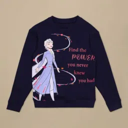 Kidsville Girls Blue Printed Sweatshirt image 4