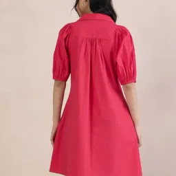 FEMMELLA Pink Relaxed Fit Solid Dress image 2