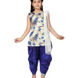 Aarika Kids Blue & White Printed Kurti Set-image-65