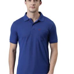 Force NXT Navy Cotton Regular Fit Polo T-Shirt-picture-12