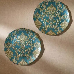 Pure Home and Living Teal Glass Baroque Charger Plates - Set of 2-picture-42