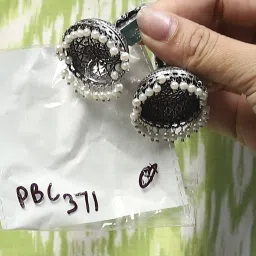 Biba Mint Green Oxidised Casual Jhumka image 5