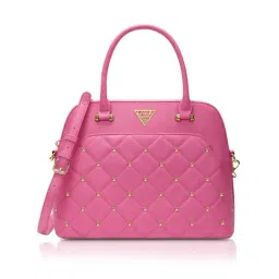 LAVIE Signature Pink Quilted Satchel Handbag image 2