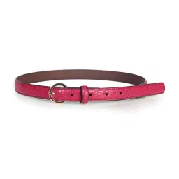 Bonjour Red Textured Casual Belt For Women image 3