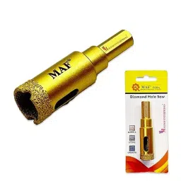 Malfah Enterprises 12 mm Brazed Diamond Golden Tone Hex Holesaw Core Drill Bit-picture-10