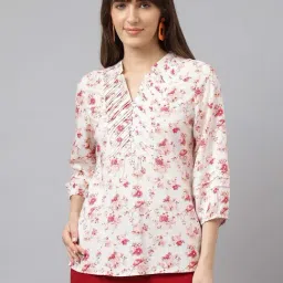 Latin Quarters Light Pink Floral Print Top-image-99