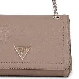 Guess Women Taupe Textured Shoulder Bag image 5
