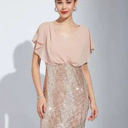 Latin Quarters Beige Embellished Casual Dress-picture-27