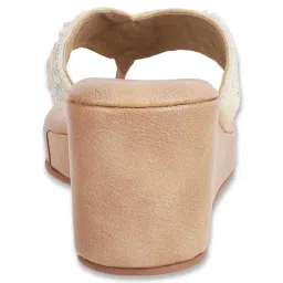 Metro Women's Beige Thong Wedges image 5