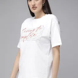 Roadster Women Typography Printed Bio Finish T-shirt image 3