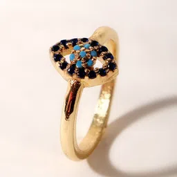XPNSV Gold Plated Anti-Tarnish Cubic Zirconia Stone Studded Finger Ring-image-52