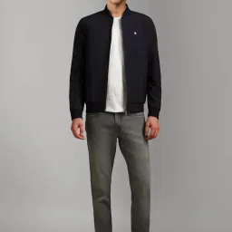 Louis Philippe Navy Regular Fit Bomber Jacket image 5