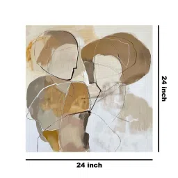 999Store Grey & Brown Canvas Neutral Tones Abstract Wrapped Painting image 5
