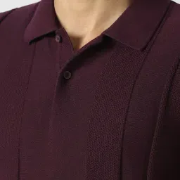 Van Heusen Maroon Cotton Regular Fit Polo T-Shirt image 4