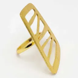 NVR Gold-Plated Solid Adjustable Finger Ring for Women image 4