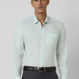 Van Heusen Men Spread Collar Solid Cotton Formal Shirt-picture-37