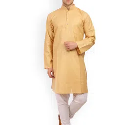 Wintage Beige & White Cotton & Silk Kurta Pyjama-image-46