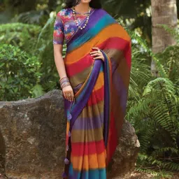 Saree Mall Multi Embellished Sarees With Unstitched Blouse-image-45