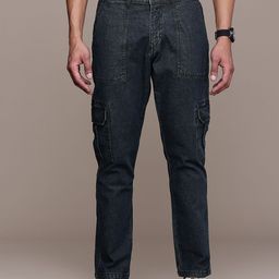 WROGN Men Light Fade Cargo Fit Stretchable Jeans-picture-30