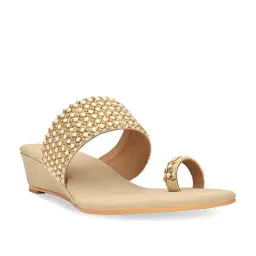 Rocia by Regal Women's Golden Toe Ring Wedges-image-75