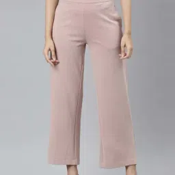 Go Colors! Pink Mid Rise Flared Pants-image-7