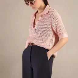 Vero Moda Chintz Rose Regular Fit Textured Polo Top image 4