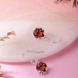Zavya Crimson Radiance Rhodium Plated 925 Sterling Silver Earrings-picture-47