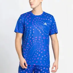 Adidas Blue Regular Fit Printed Sports T-Shirt-image-95