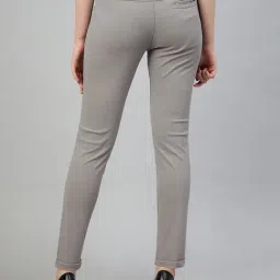FITHUB Light Grey Slim Fit Mid Rise Trousers image 2