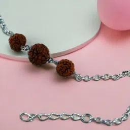 Taraash 925 Sterling Silver Rudraksha Bracelet Rakhi With Roli chawal & Greeting Card-picture-12