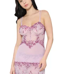 Wacoal Embrace Lace Non Padded Non Wired Bridal Wear Short Lace Babydoll - Pink-image-18