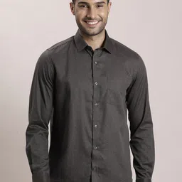 Turtle Men Classic Spread Collar Micro Ditsy Printed Lyocell Slim Fit Formal Shirt image 1