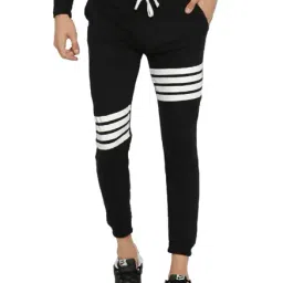Campus Sutra Black Cotton Joggers-image-91