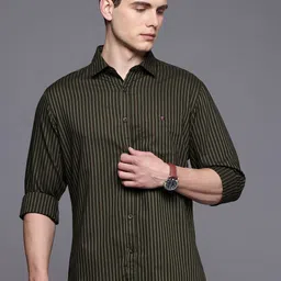 Louis Philippe Sport Pure Cotton Slim Fit Striped Casual Shirt-image-21