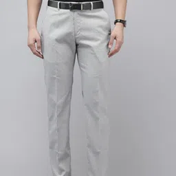 Park Avenue Men Textured Formal Trousers-image-30