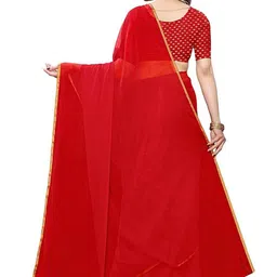 DURGA EMPORIO Solid Bollywood Chiffon Saree image 3