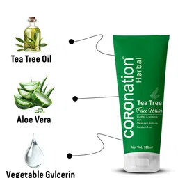COROnation Herbal Set Of 2 Tea Tree Face Wash For Brightening - 100 ml Each image 4